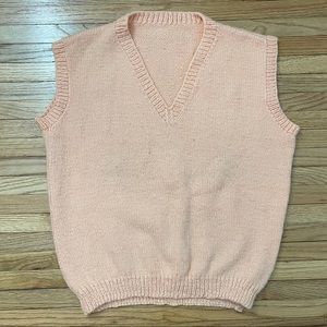 Vintage Handmade Peach Sweater Vest